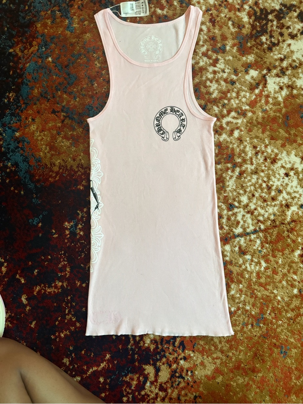 Chrome Hearts Pink Graphic Tank Mini Dress